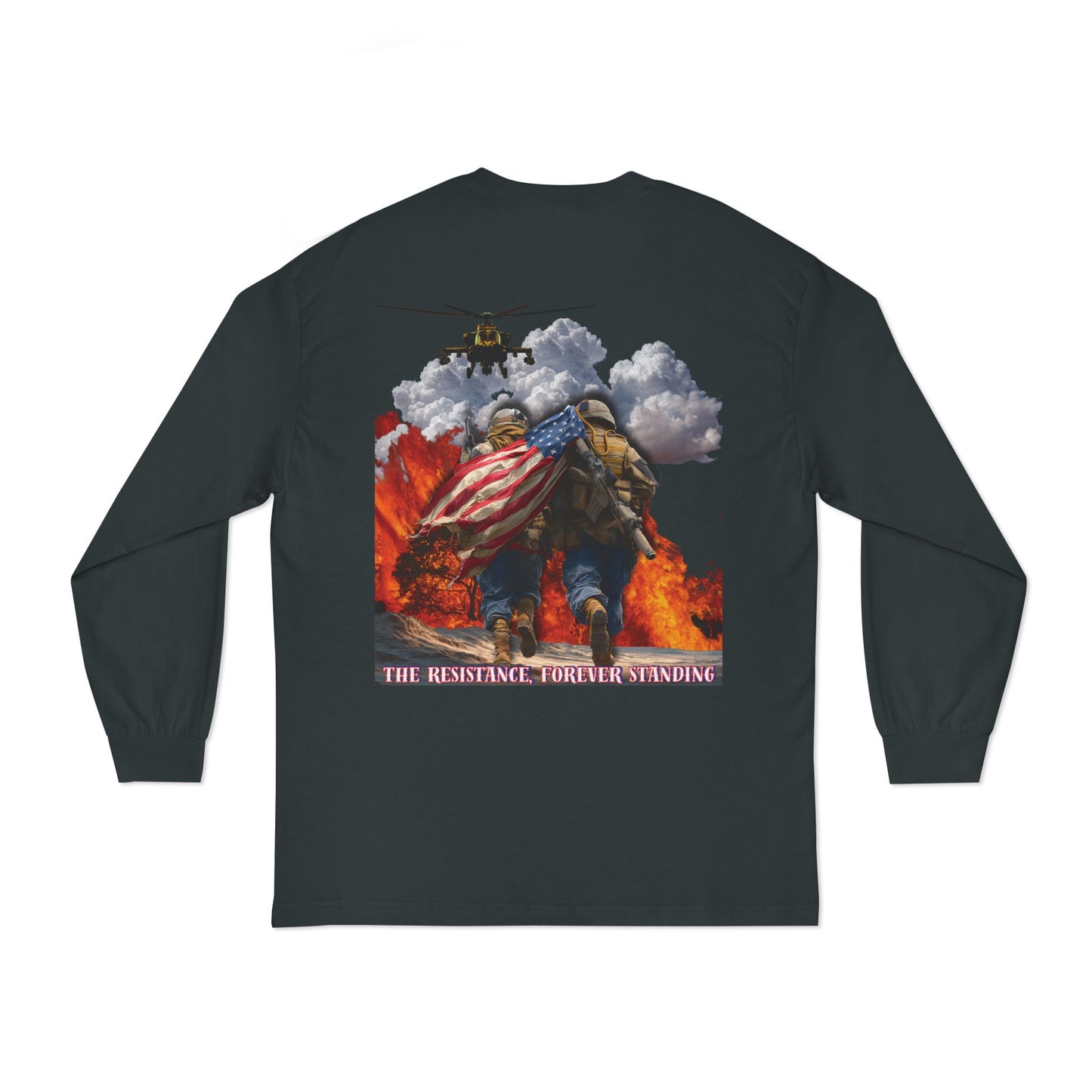 Patriotic Graphic Long Sleeve T-Shirt, USA Pride Shirt, Unisex Casual Top, Holiday Gift, Comfortable Everyday Wear