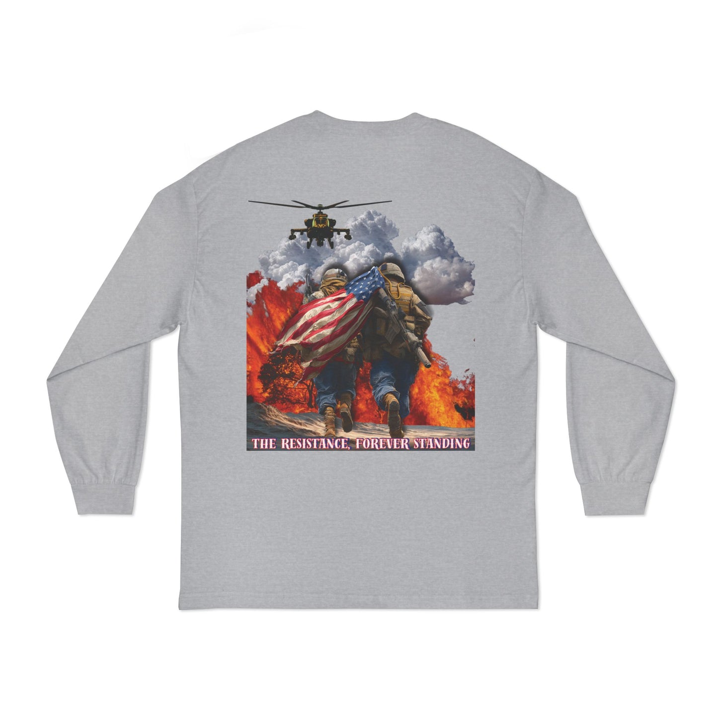 Patriotic Graphic Long Sleeve T-Shirt, USA Pride Shirt, Unisex Casual Top, Holiday Gift, Comfortable Everyday Wear