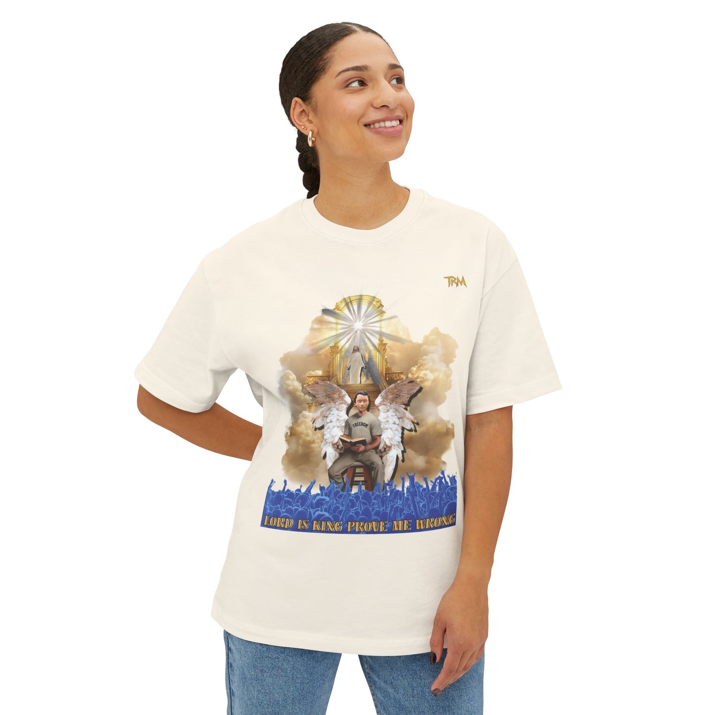 Spiritual Graphic Tee, Oversized T-Shirt, Inspirational Boxy Top, Unique Faith Shirt, Casual Everyday Tee