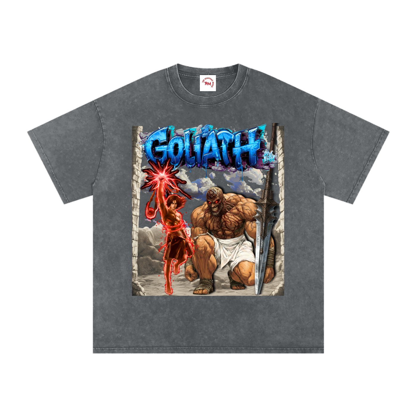 David vs Goliath Washed Oversized Cotton T-Shirt