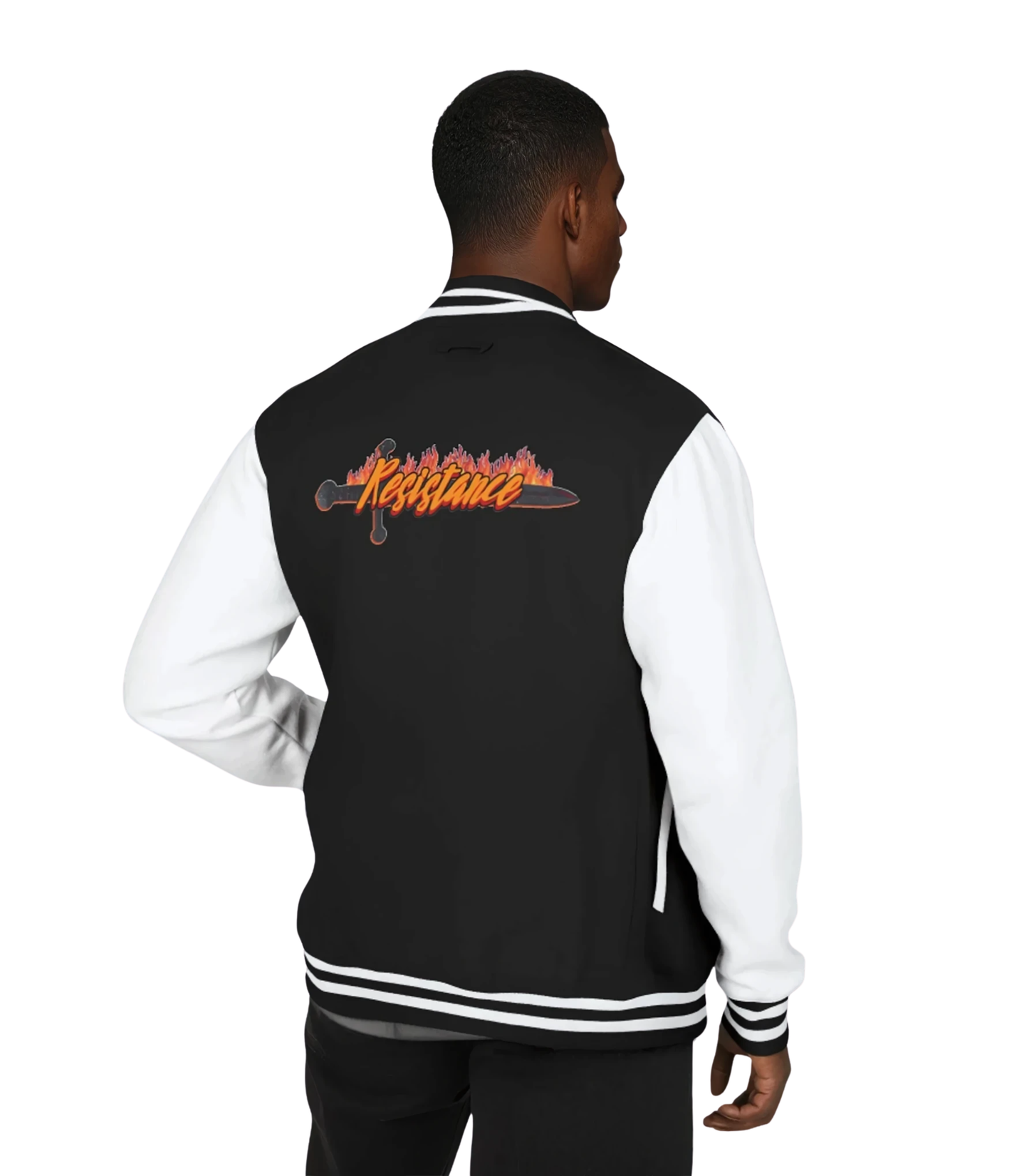 Letterman Jacket — 'Resistance' Sword Graphic Varsity Jacket