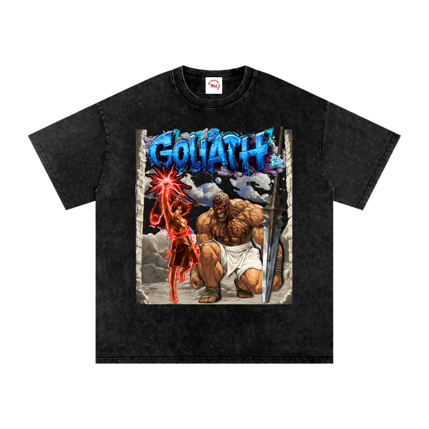 David vs Goliath Washed Oversized Cotton T-Shirt