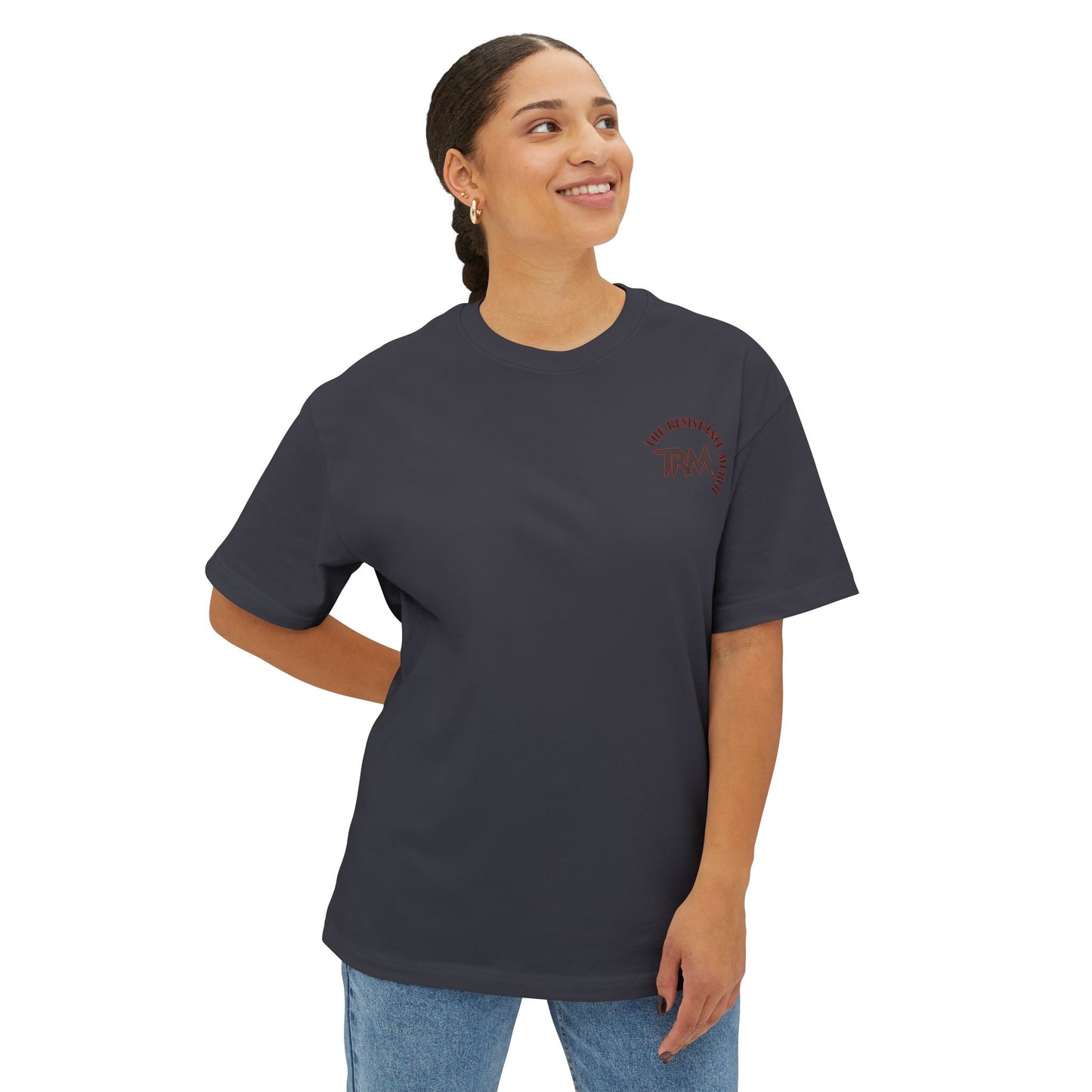Unisex Oversized Boxy Tee  Streetwear The Resistance Full Patch