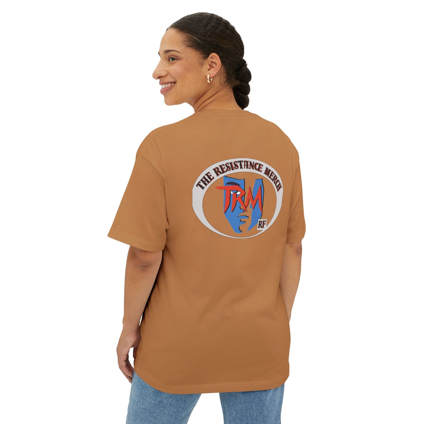 Unisex Oversized Boxy Tee  Streetwear The Resistance Full Patch