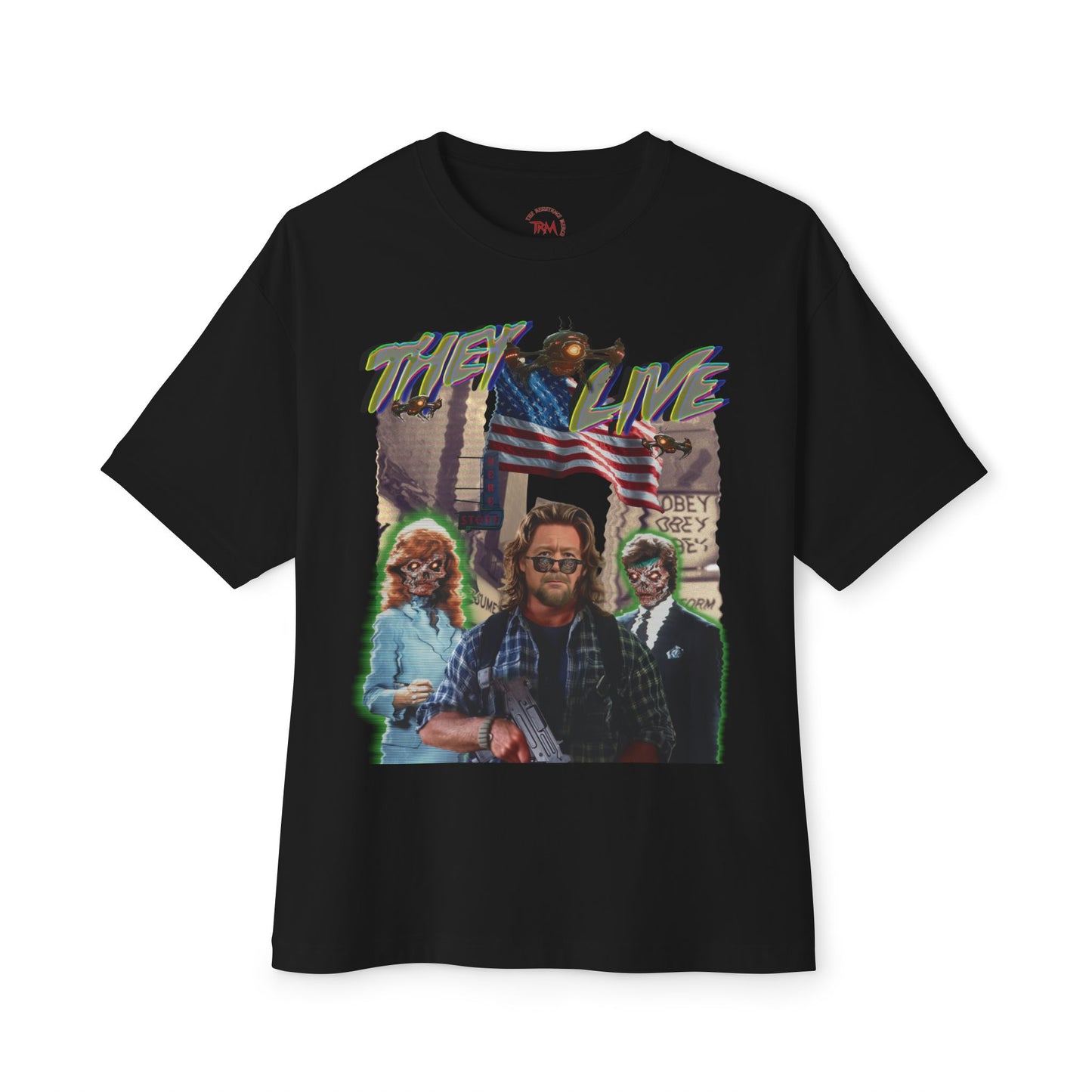 Graphic T-shirt, They Live, Alex Jones, Broadcast Rebellion - 100% Cotton - Limited Edition