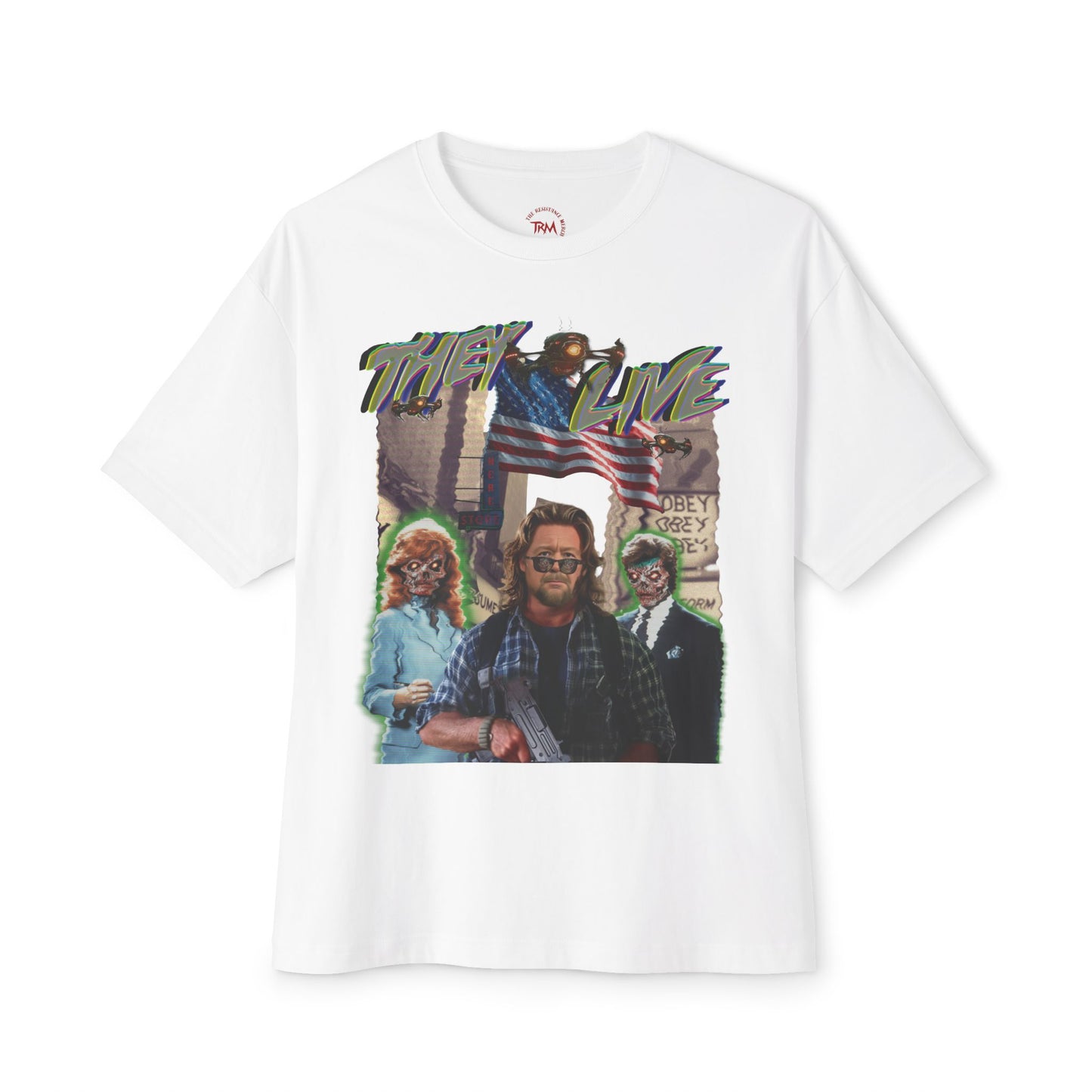 Graphic T-shirt, They Live, Alex Jones, Broadcast Rebellion - 100% Cotton - Limited Edition