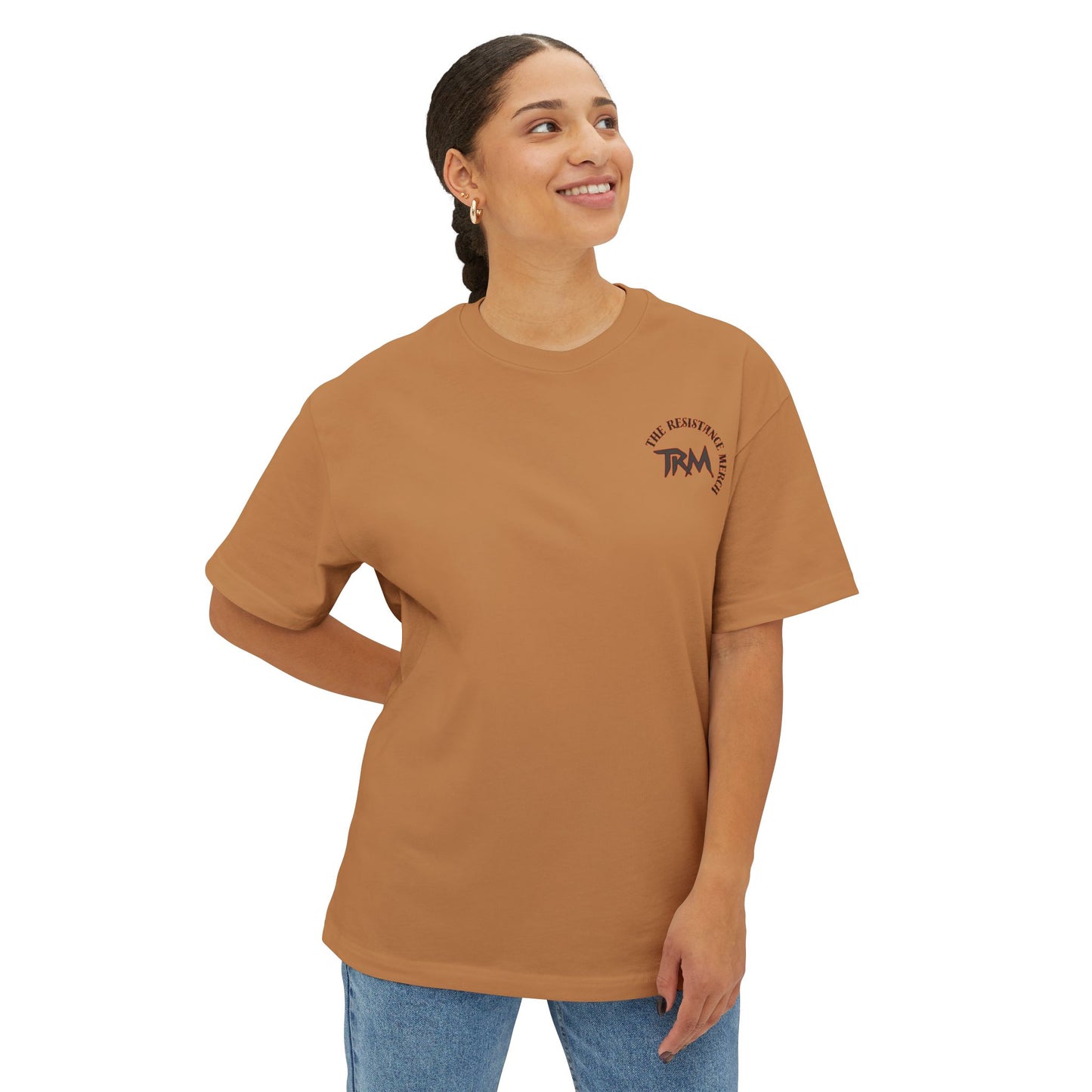 Unisex Oversized Boxy Tee  Streetwear The Resistance Full Patch