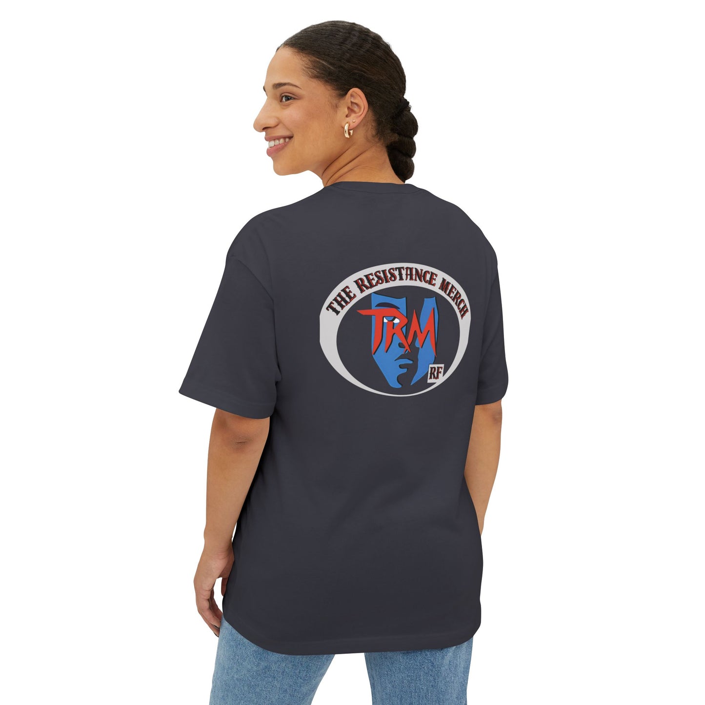 Unisex Oversized Boxy Tee  Streetwear The Resistance Full Patch