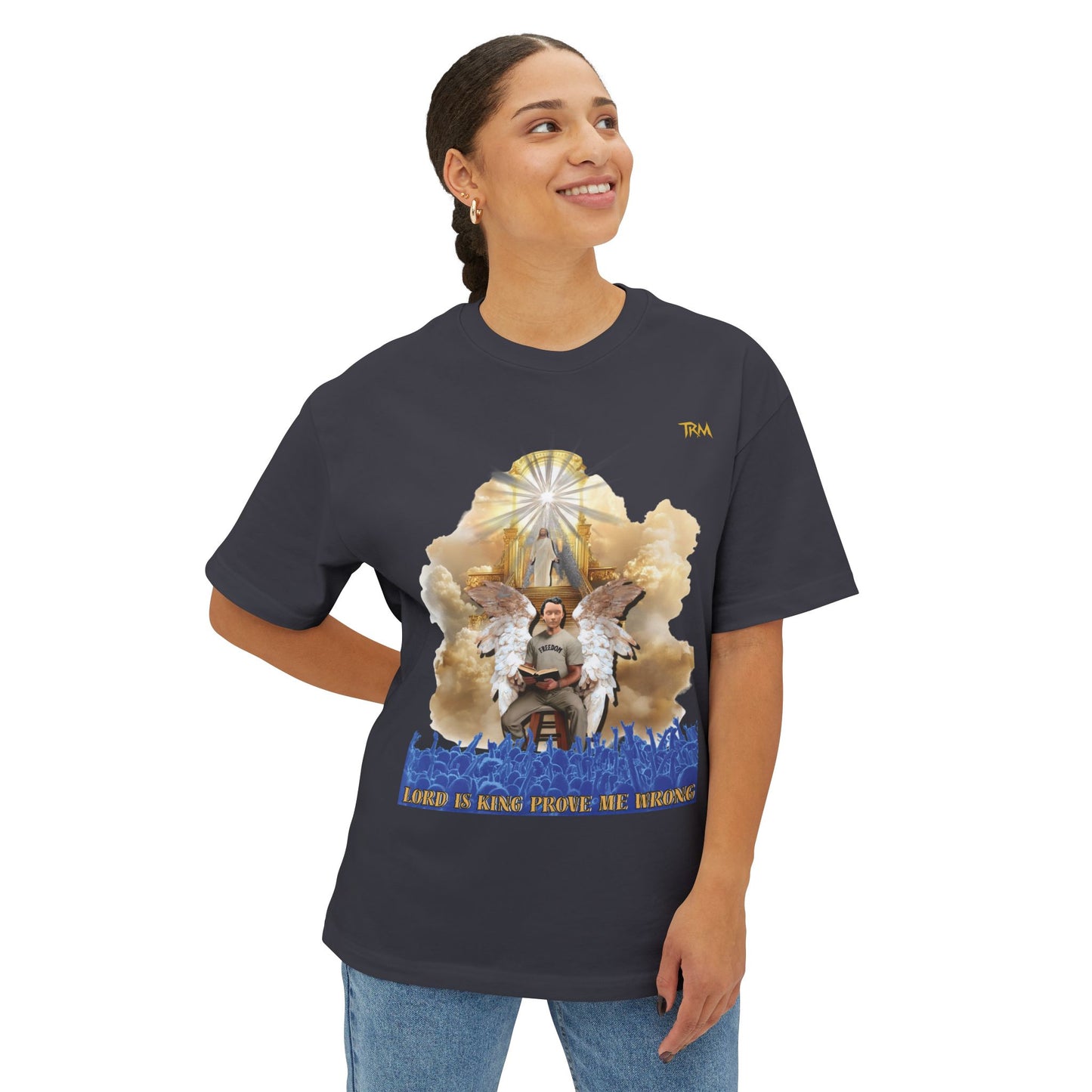 Spiritual Graphic Tee, Oversized T-Shirt, Inspirational Boxy Top, Unique Faith Shirt, Casual Everyday Tee