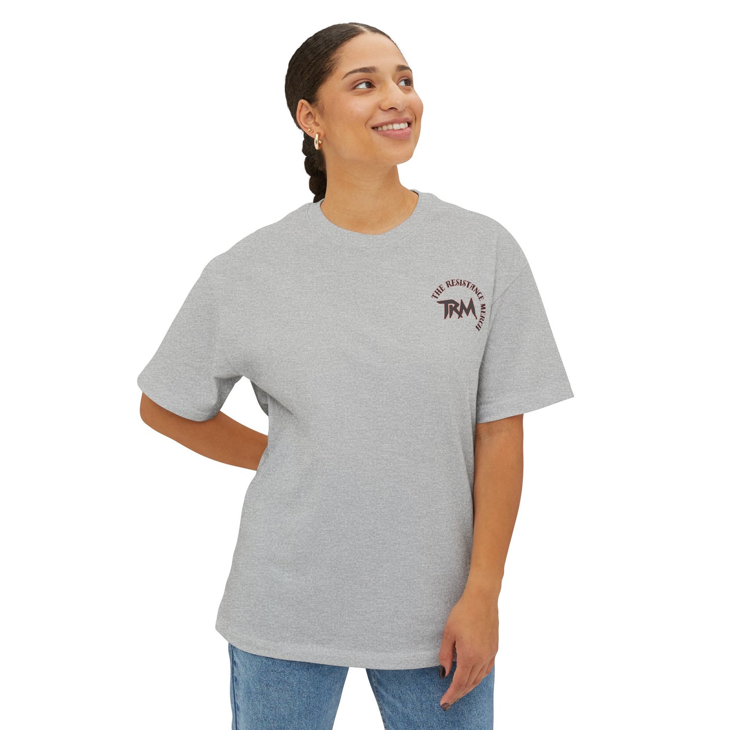 Unisex Oversized Boxy Tee  Streetwear The Resistance Full Patch