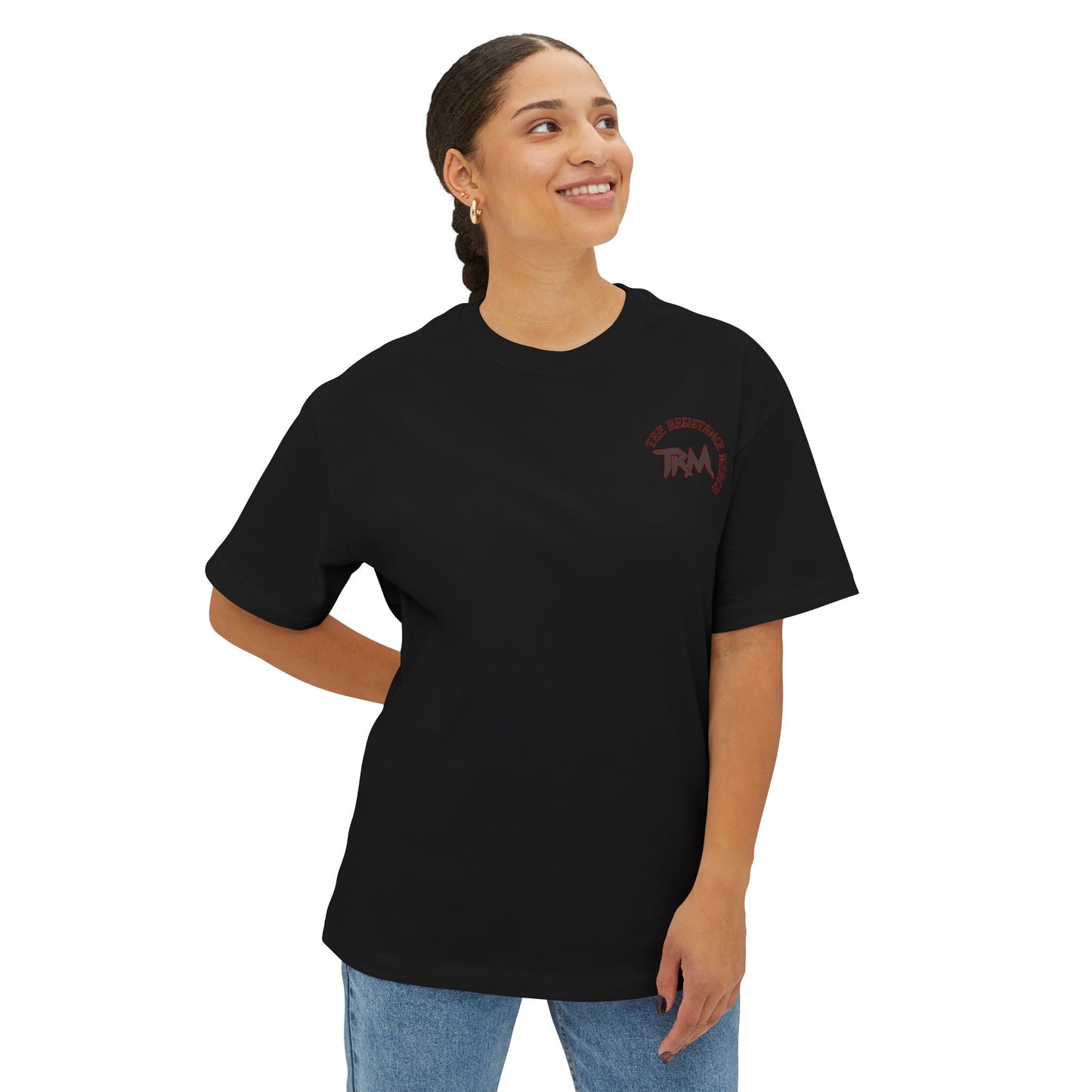 Unisex Oversized Boxy Tee  Streetwear The Resistance Full Patch