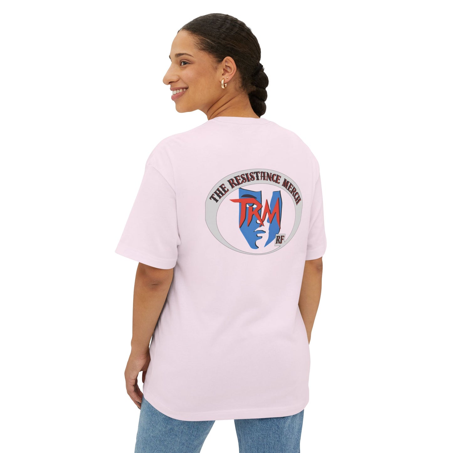 Unisex Oversized Boxy Tee  Streetwear The Resistance Full Patch