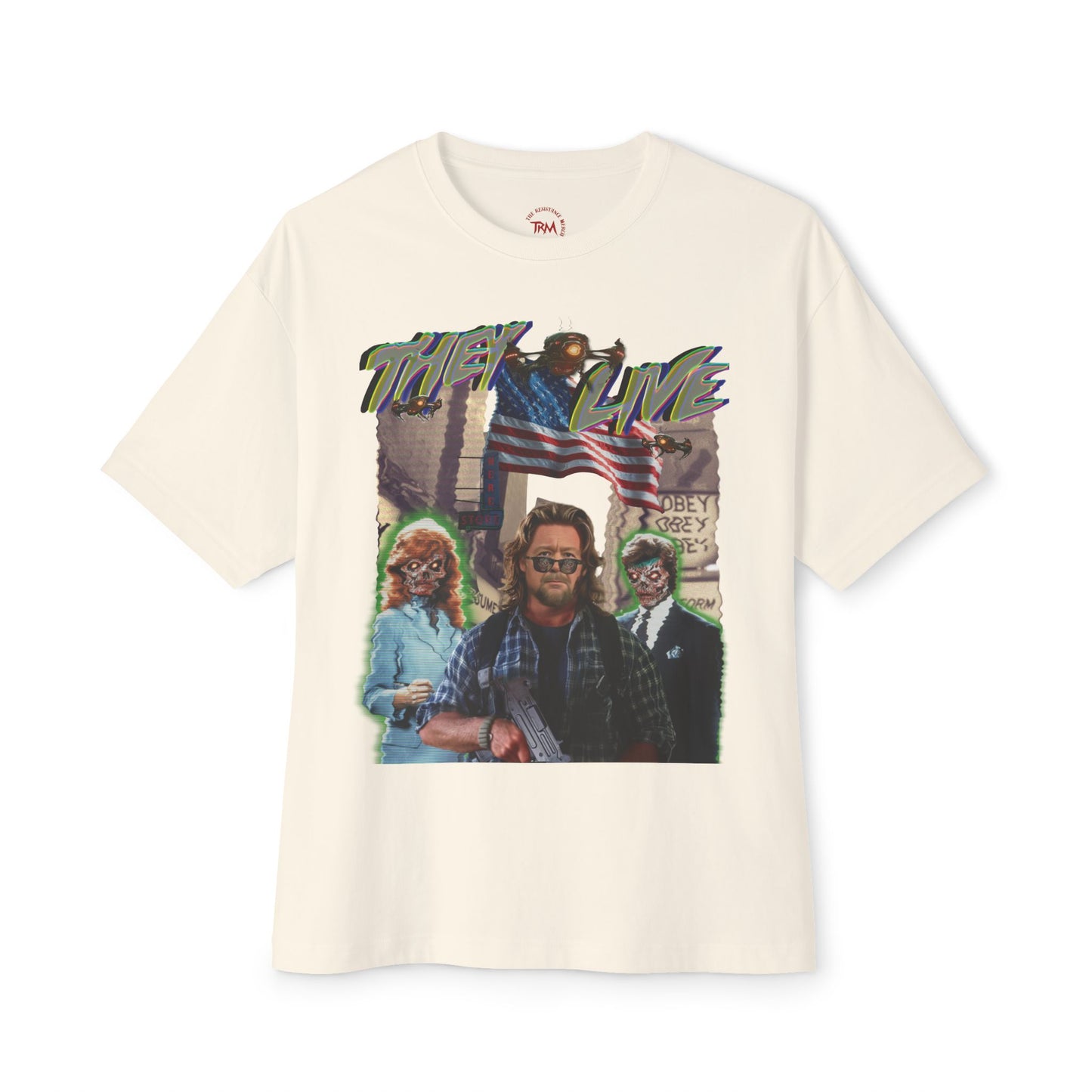 Graphic T-shirt, They Live, Alex Jones, Broadcast Rebellion - 100% Cotton - Limited Edition