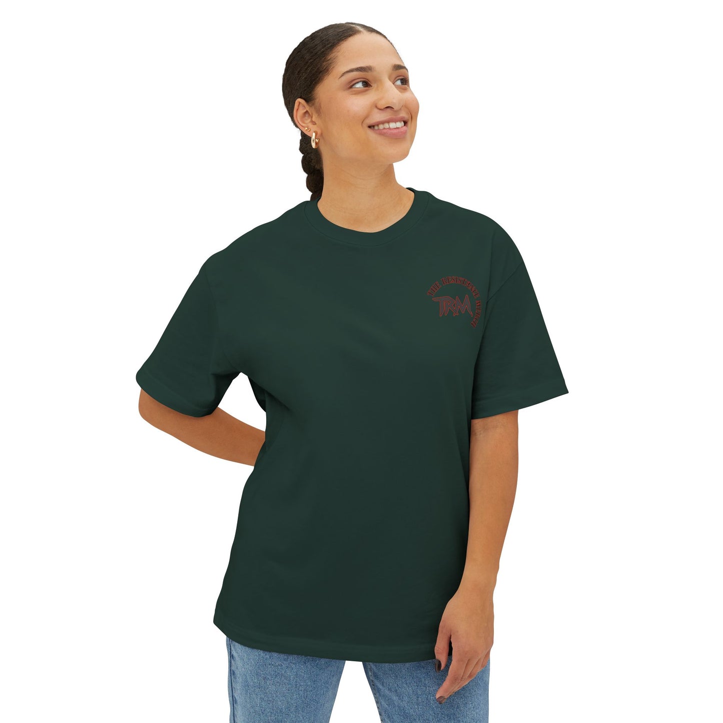 Unisex Oversized Boxy Tee  Streetwear The Resistance Full Patch