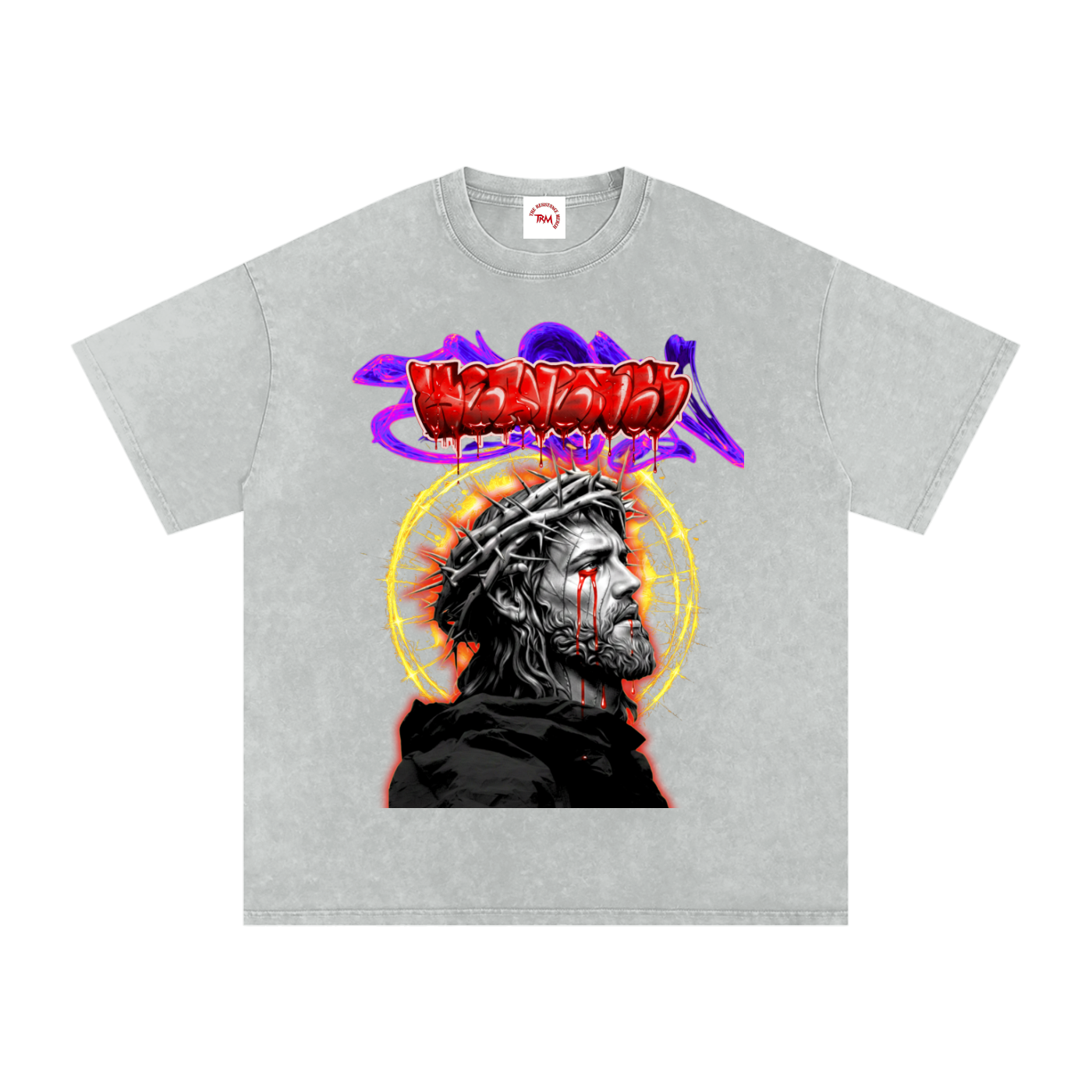 Snow Washed Oversized Cotton T-Shirt