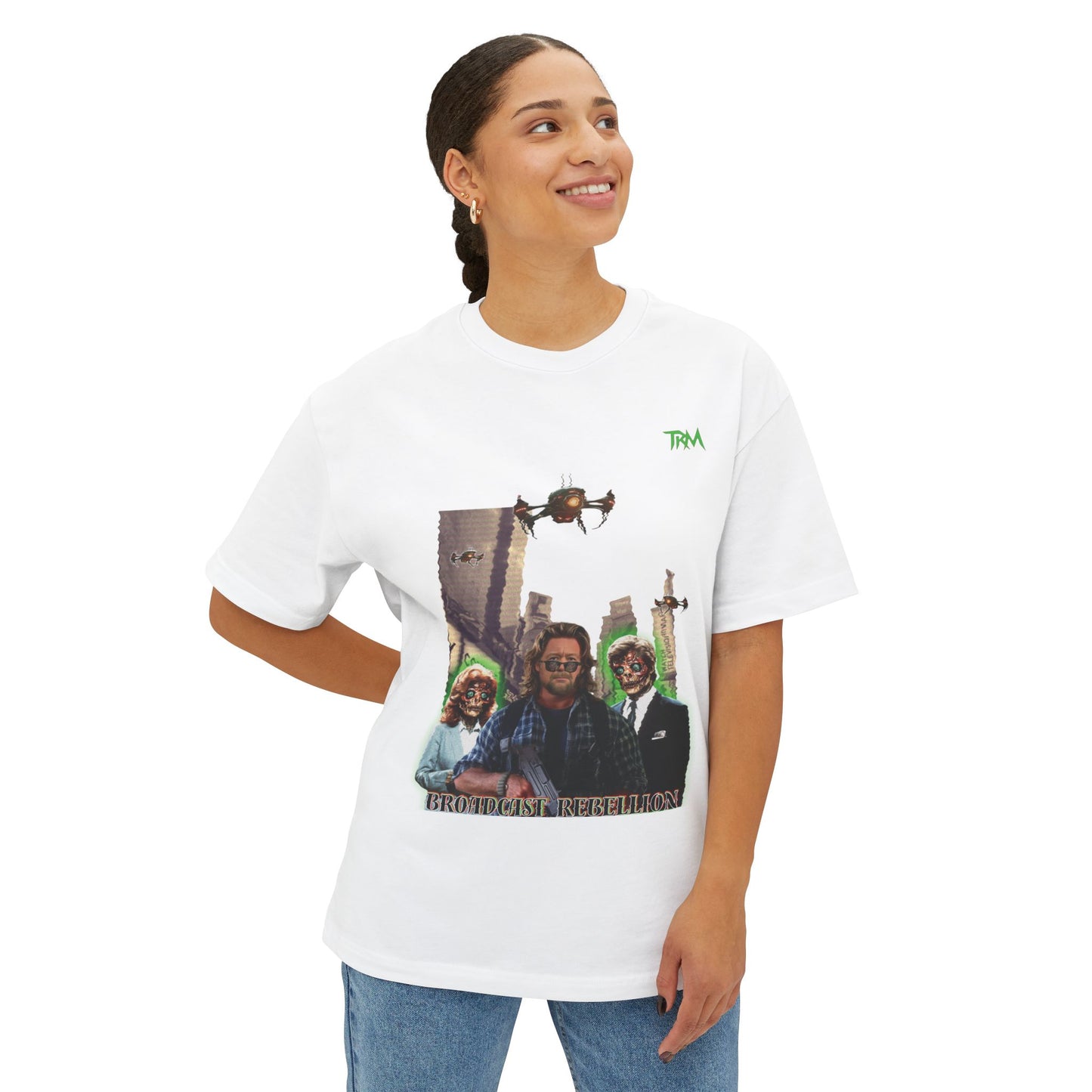 Retro Graphic Unisex Oversized Boxy Tee | Casual Streetwear, Gift for Trendsetters, Retro Vibe Tee, Summer Fashion, Unique Statement Shirt