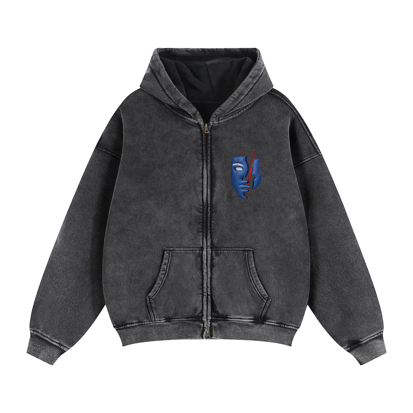 Zip-Through Boxy Fleece Hoodie