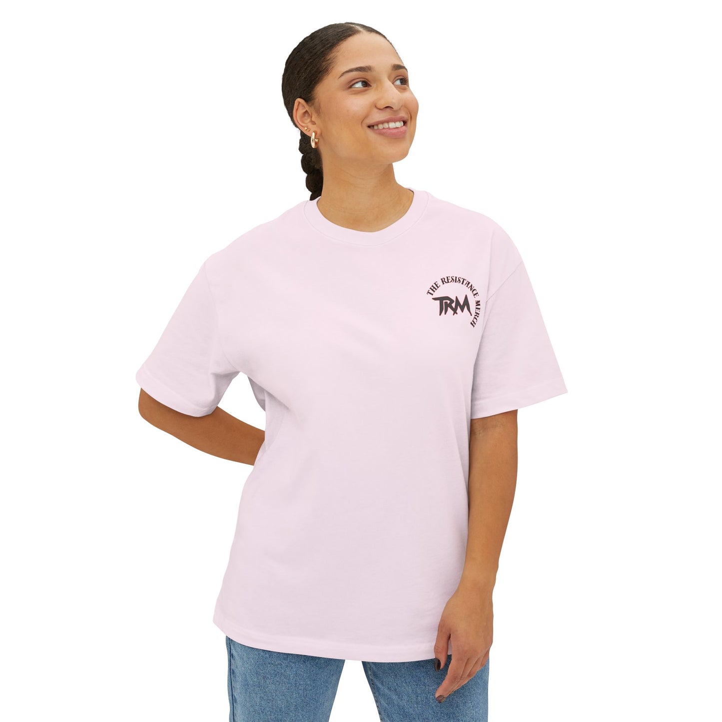 Unisex Oversized Boxy Tee  Streetwear The Resistance Full Patch