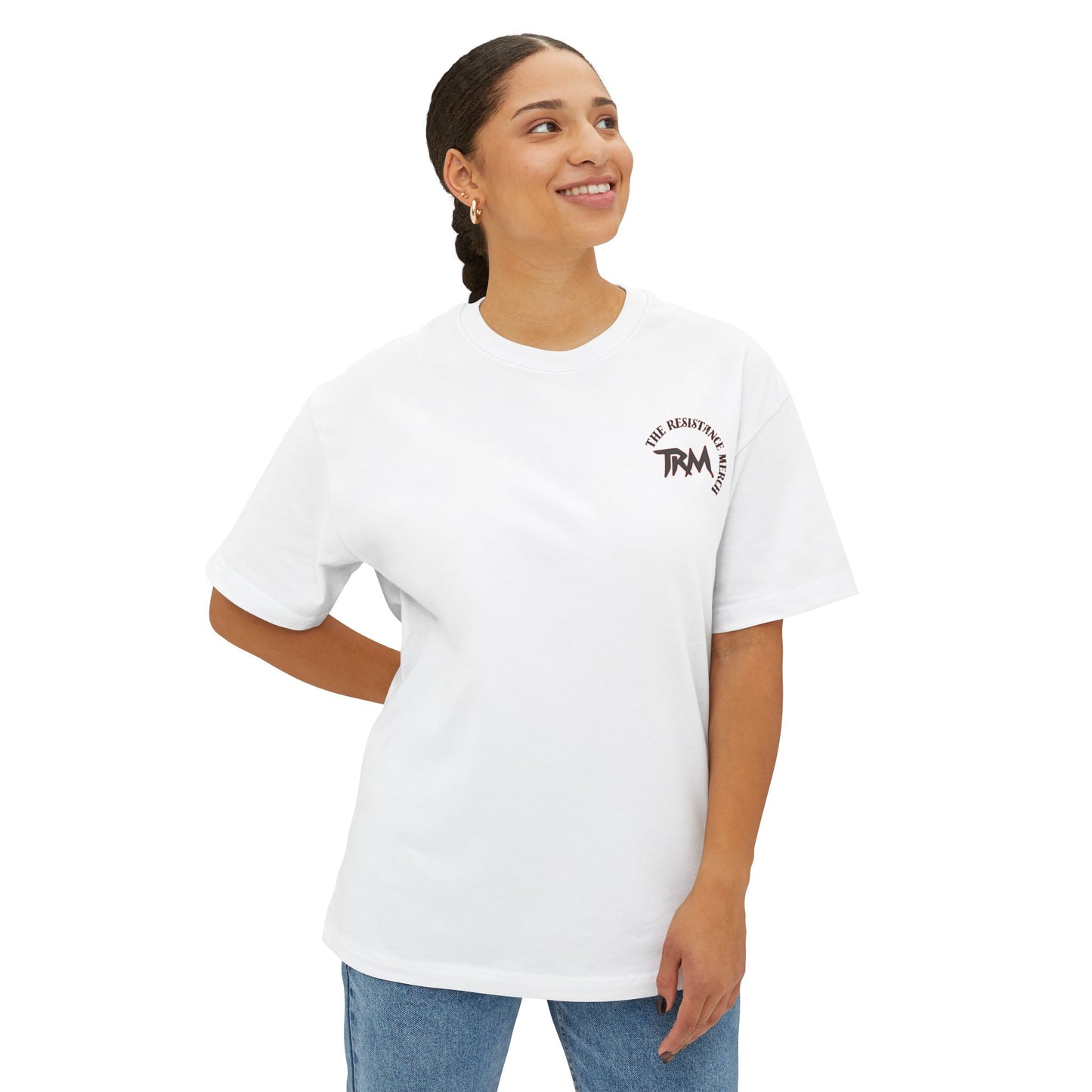 Unisex Oversized Boxy Tee  Streetwear The Resistance Full Patch