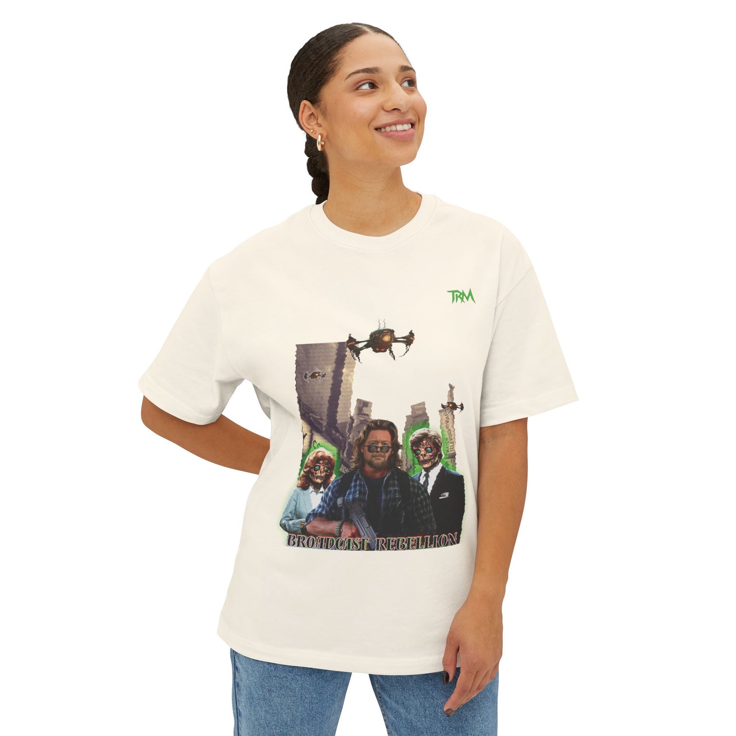 Retro Graphic Unisex Oversized Boxy Tee | Casual Streetwear, Gift for Trendsetters, Retro Vibe Tee, Summer Fashion, Unique Statement Shirt