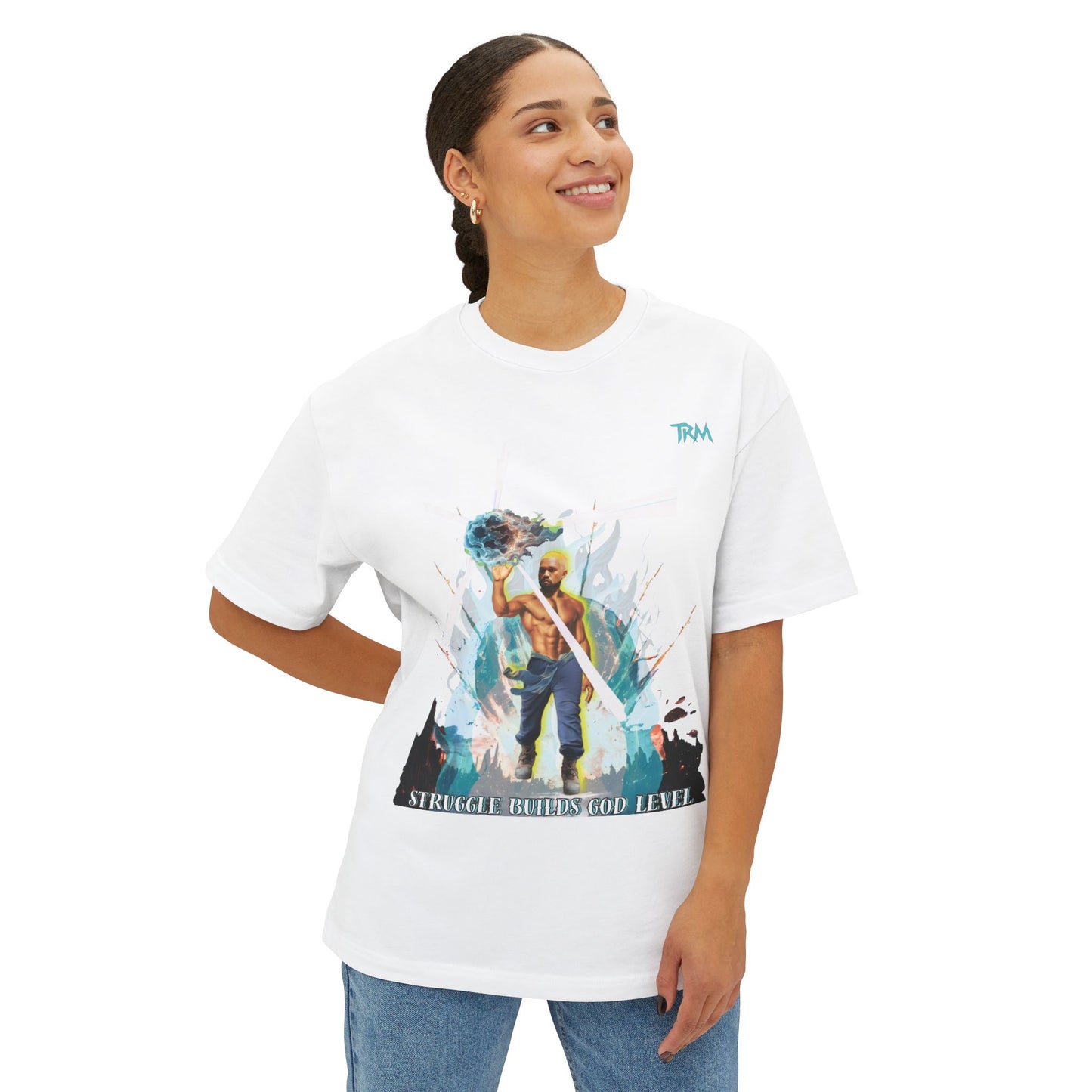 Artistic Oversized Boxy Tee, Graphic Tee, Unisex T-Shirt, Casual Wear, Streetwear, Everyday Comfort