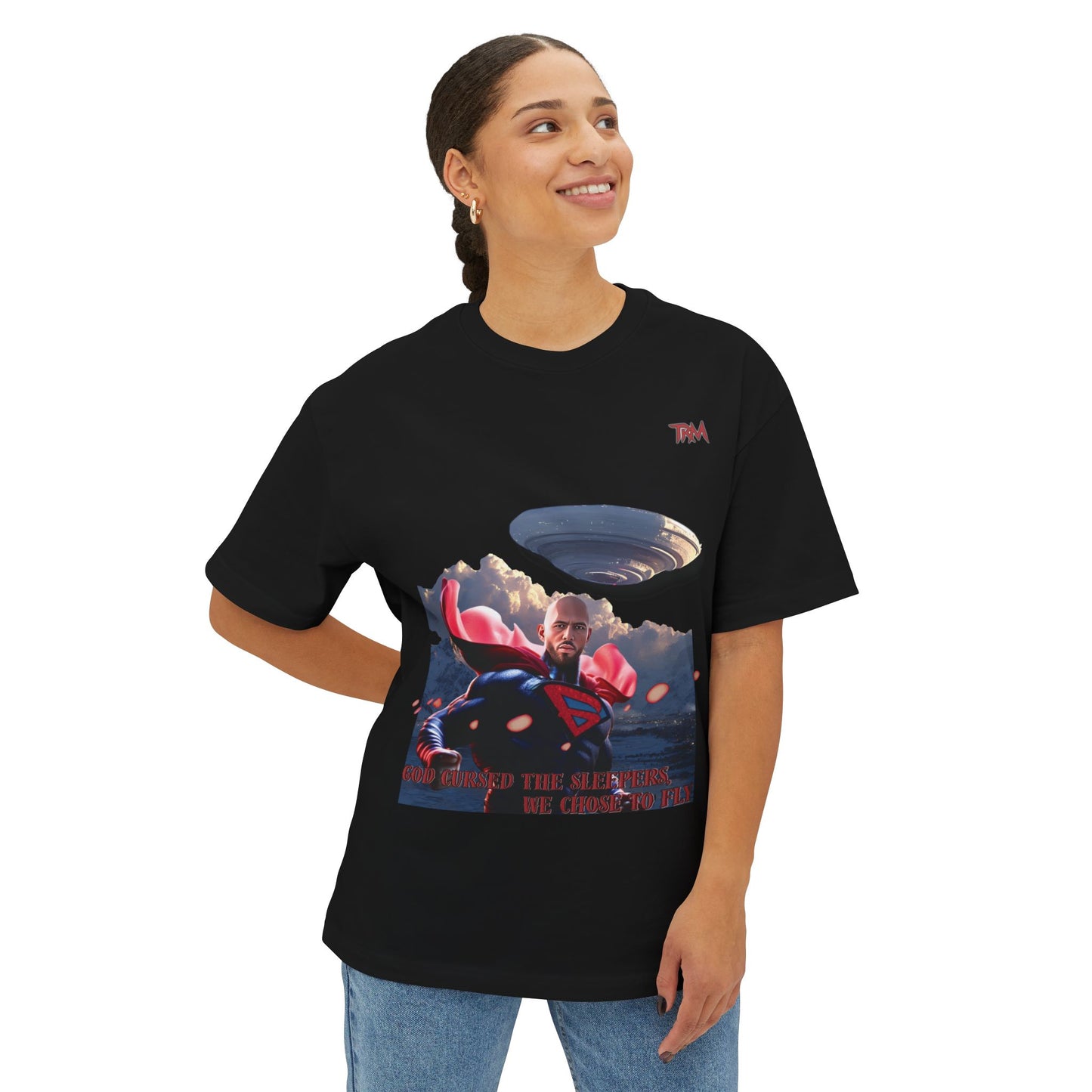 Superhero Boxy Tee, Unisex Oversized T-Shirt, Graphic Tee, Comic Lover Gift, Casual Wear, Fun Tee for Every Day