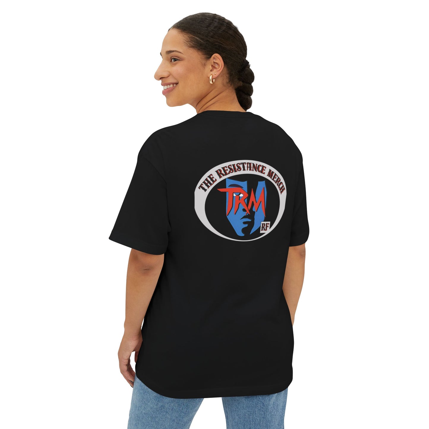 Unisex Oversized Boxy Tee  Streetwear The Resistance Full Patch