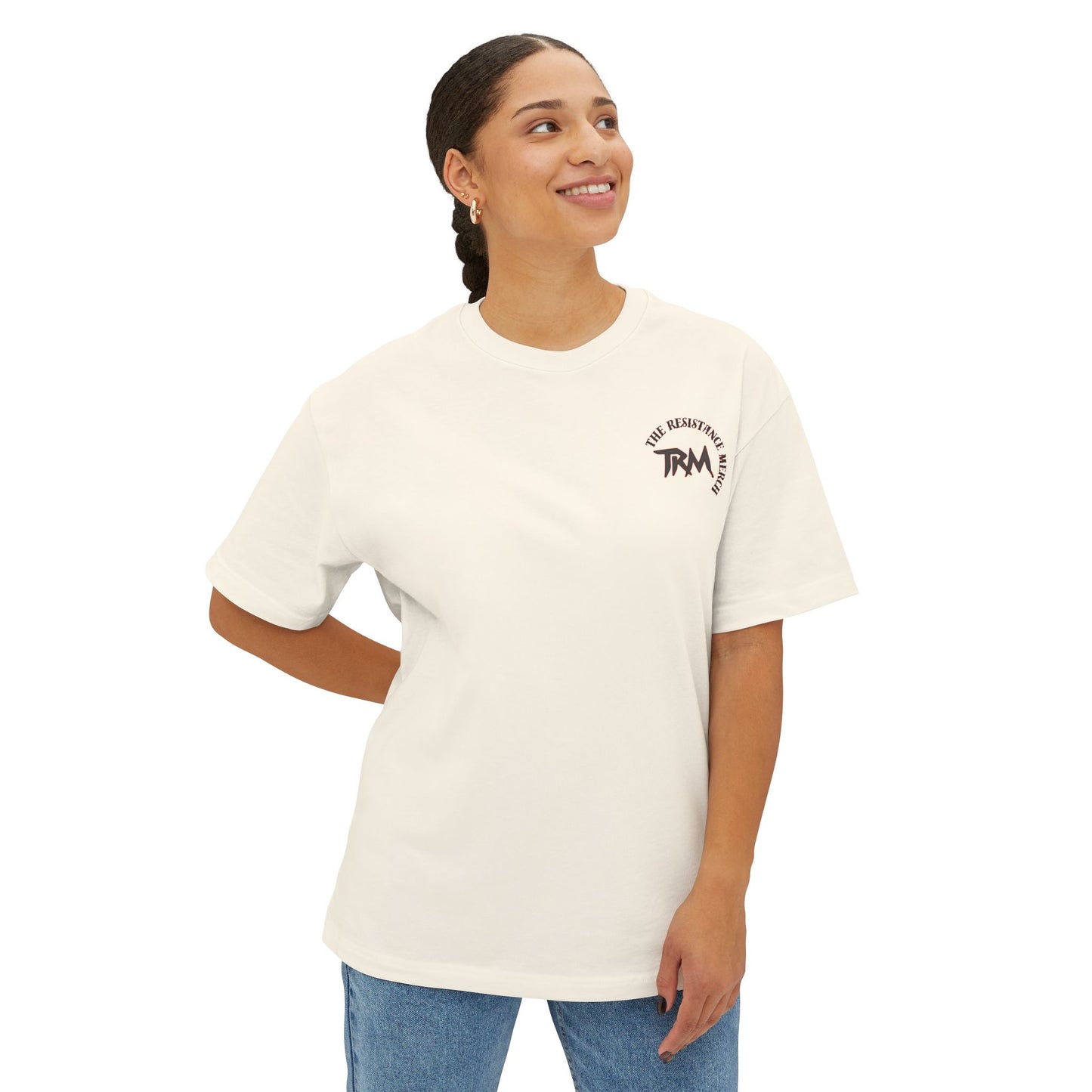 Unisex Oversized Boxy Tee  Streetwear The Resistance Full Patch
