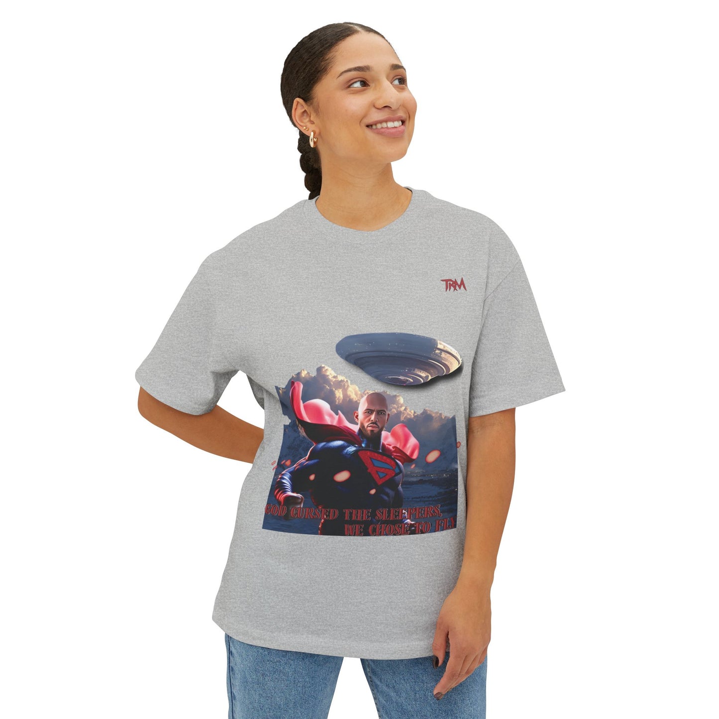 Superhero Boxy Tee, Unisex Oversized T-Shirt, Graphic Tee, Comic Lover Gift, Casual Wear, Fun Tee for Every Day