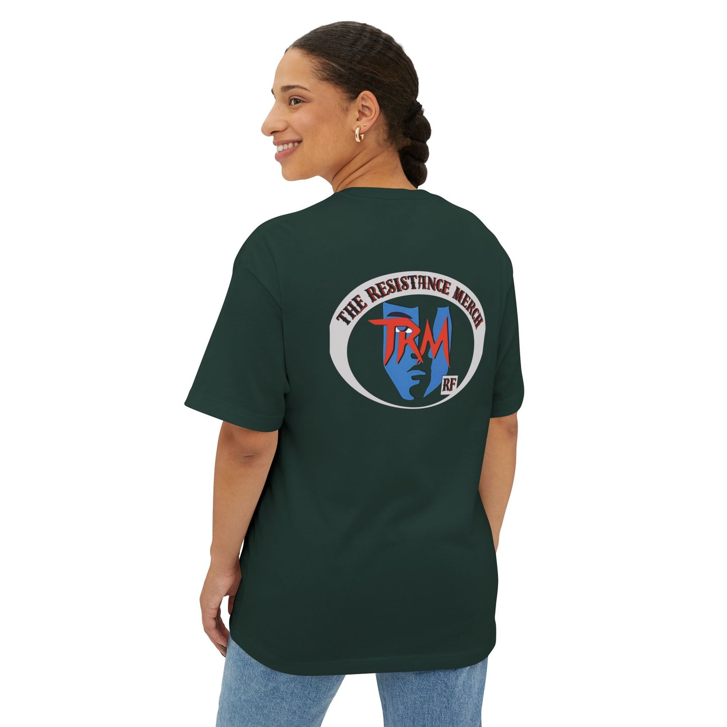 Unisex Oversized Boxy Tee  Streetwear The Resistance Full Patch