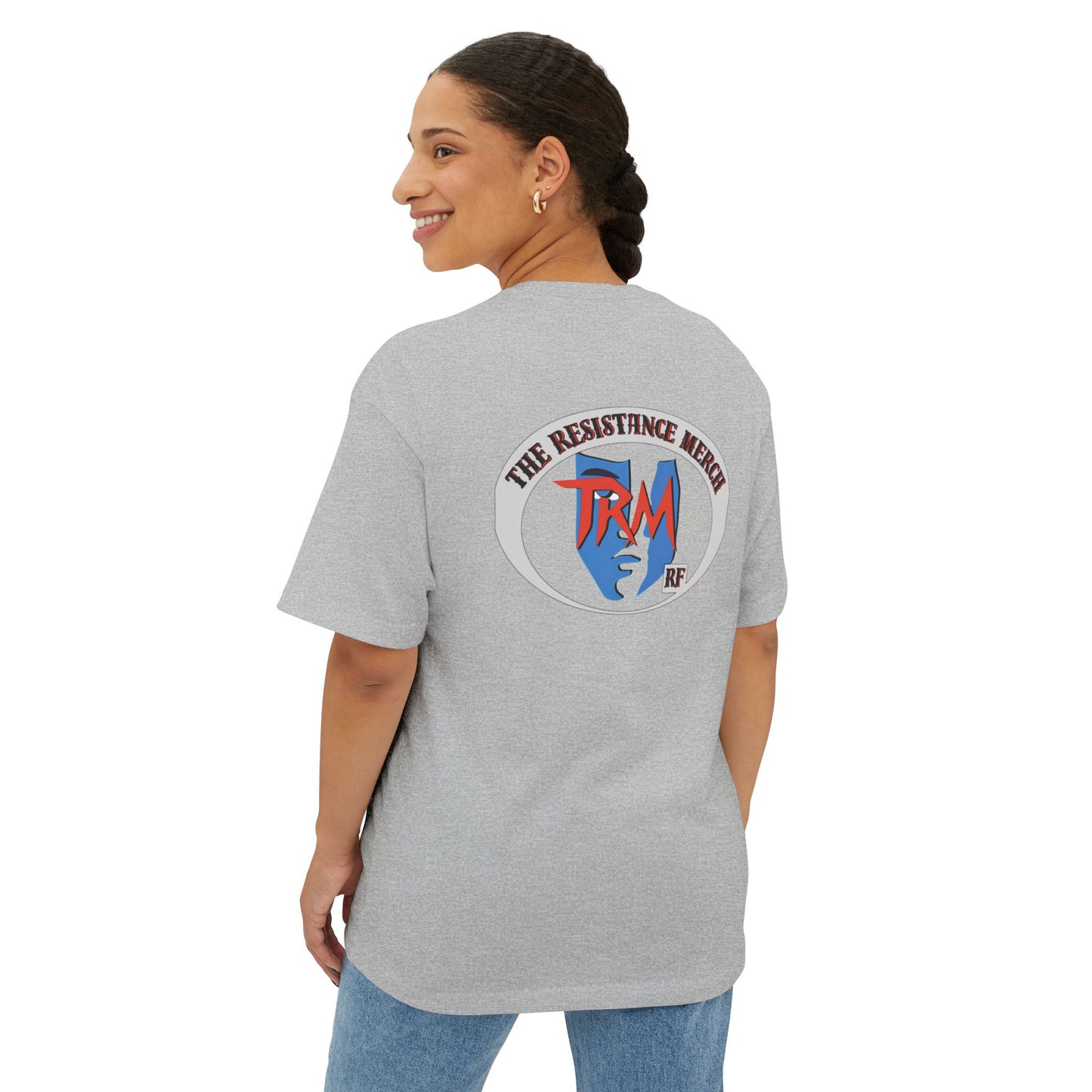 Unisex Oversized Boxy Tee  Streetwear The Resistance Full Patch