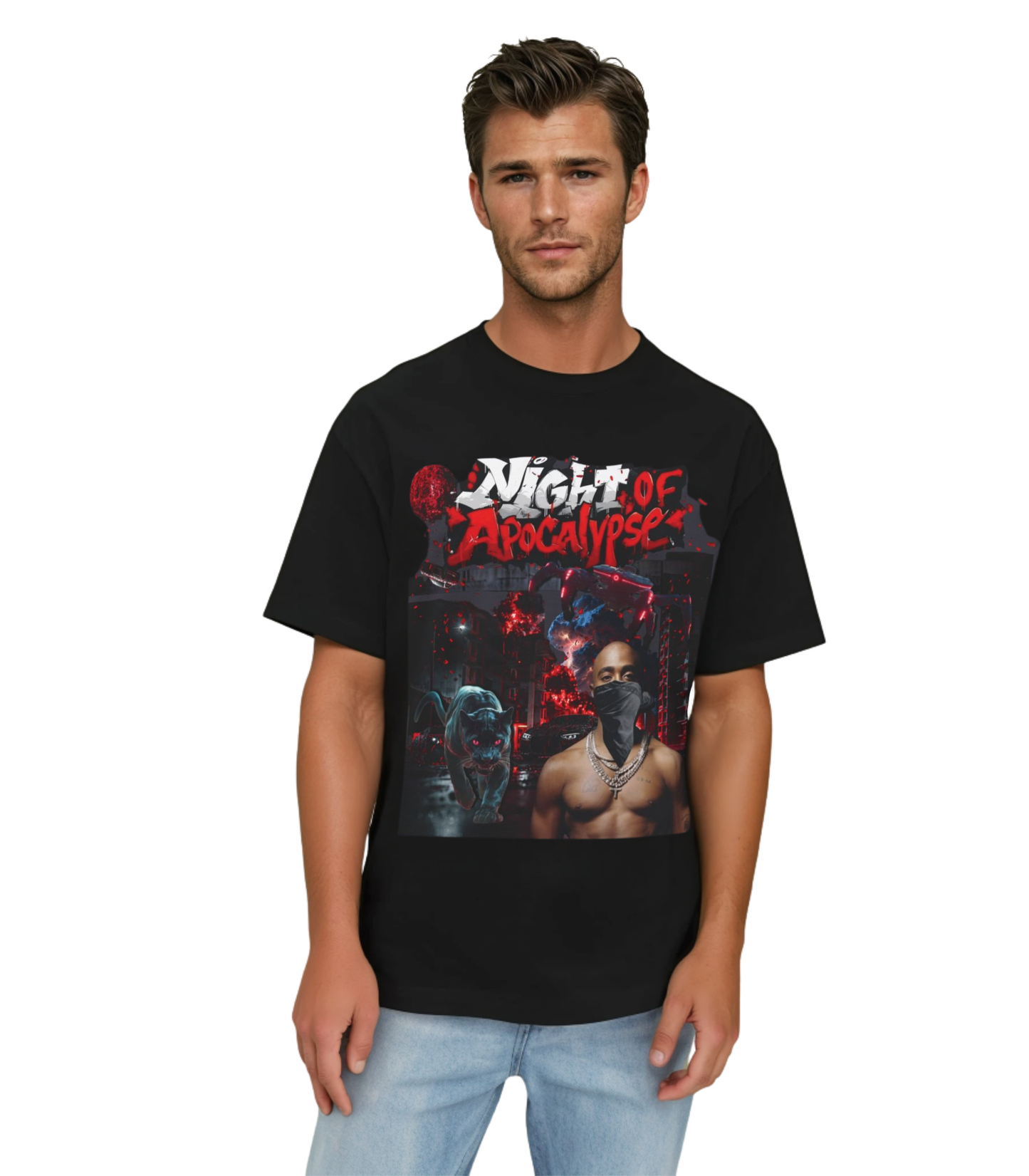 Graphic T-shirt - Night of Apocalypse - Da Realest - 100% Cotton