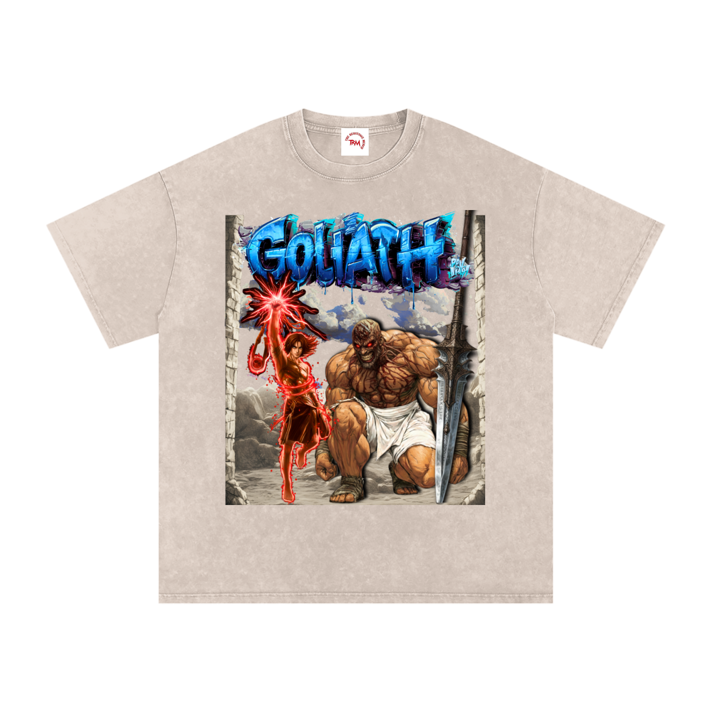 David vs Goliath Washed Oversized Cotton T-Shirt