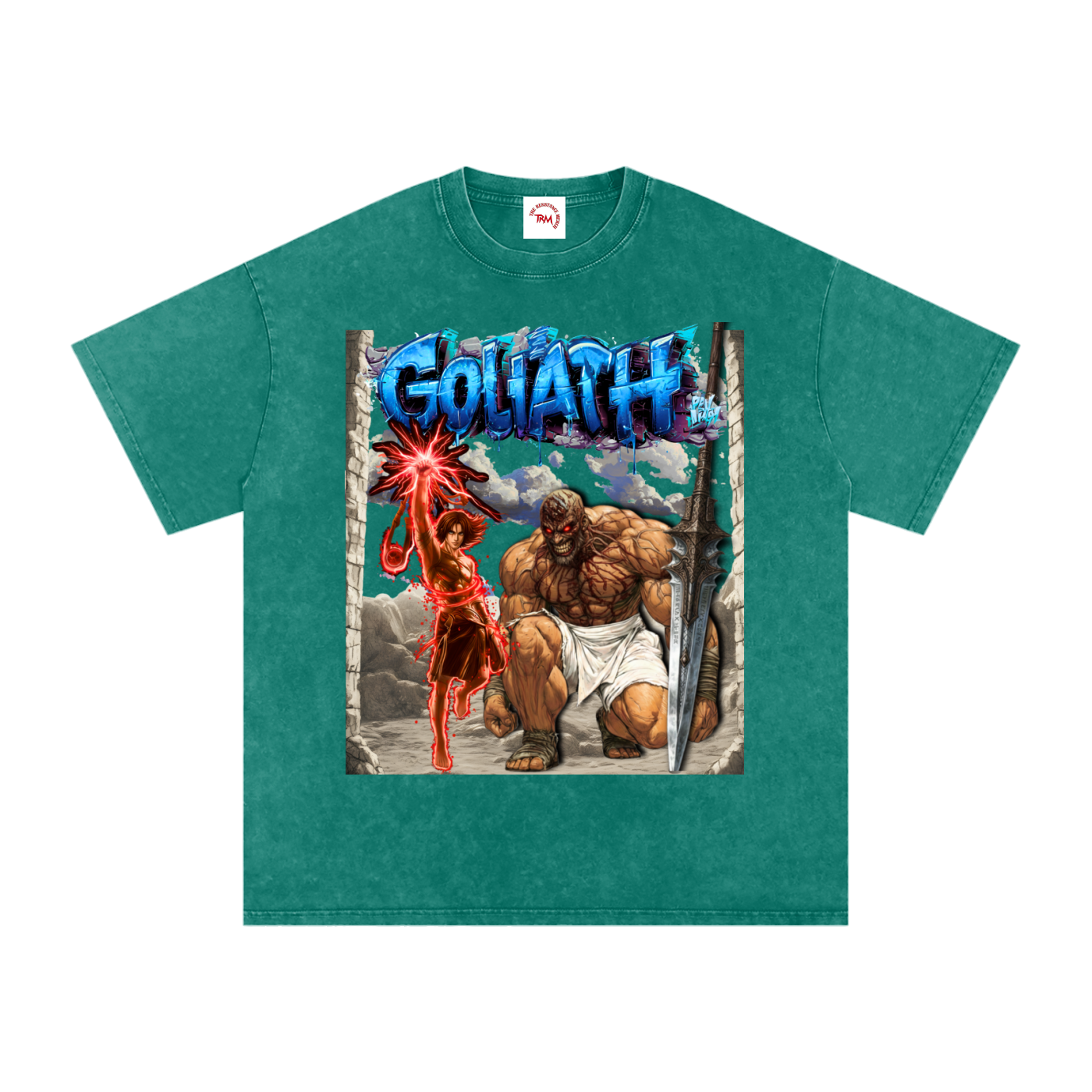 David vs Goliath Washed Oversized Cotton T-Shirt