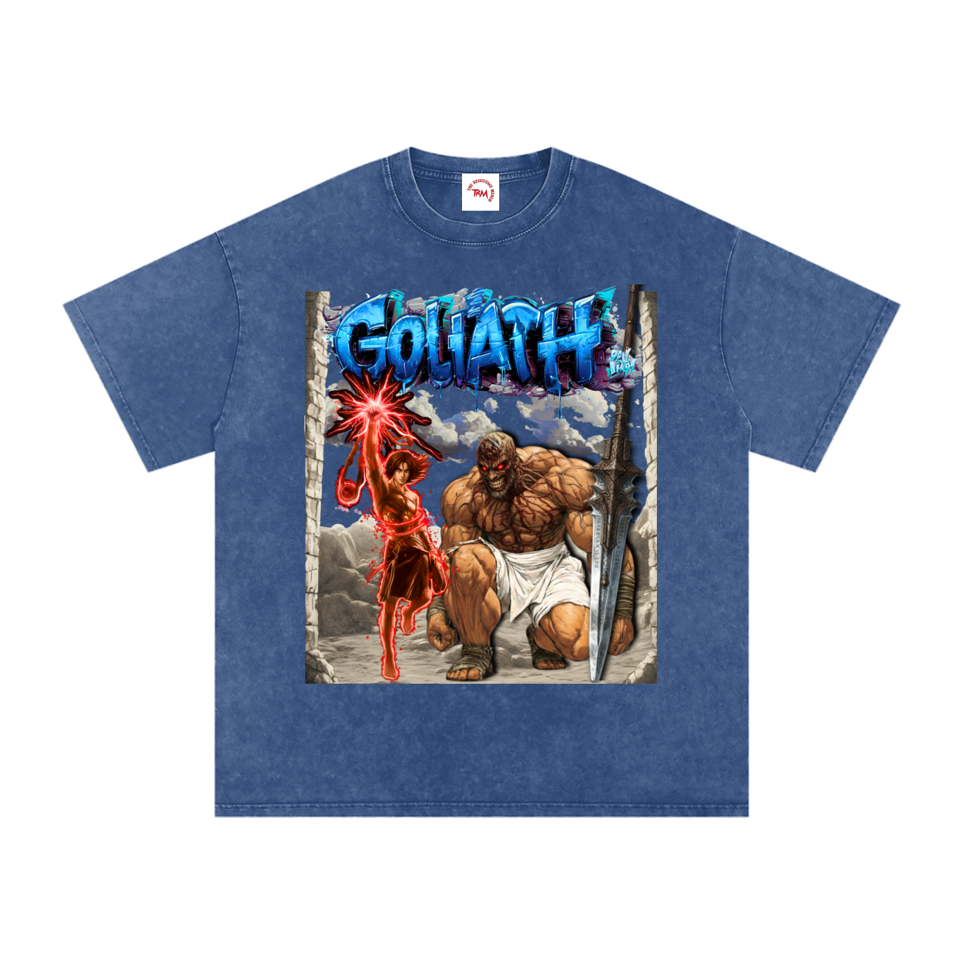 David vs Goliath Washed Oversized Cotton T-Shirt