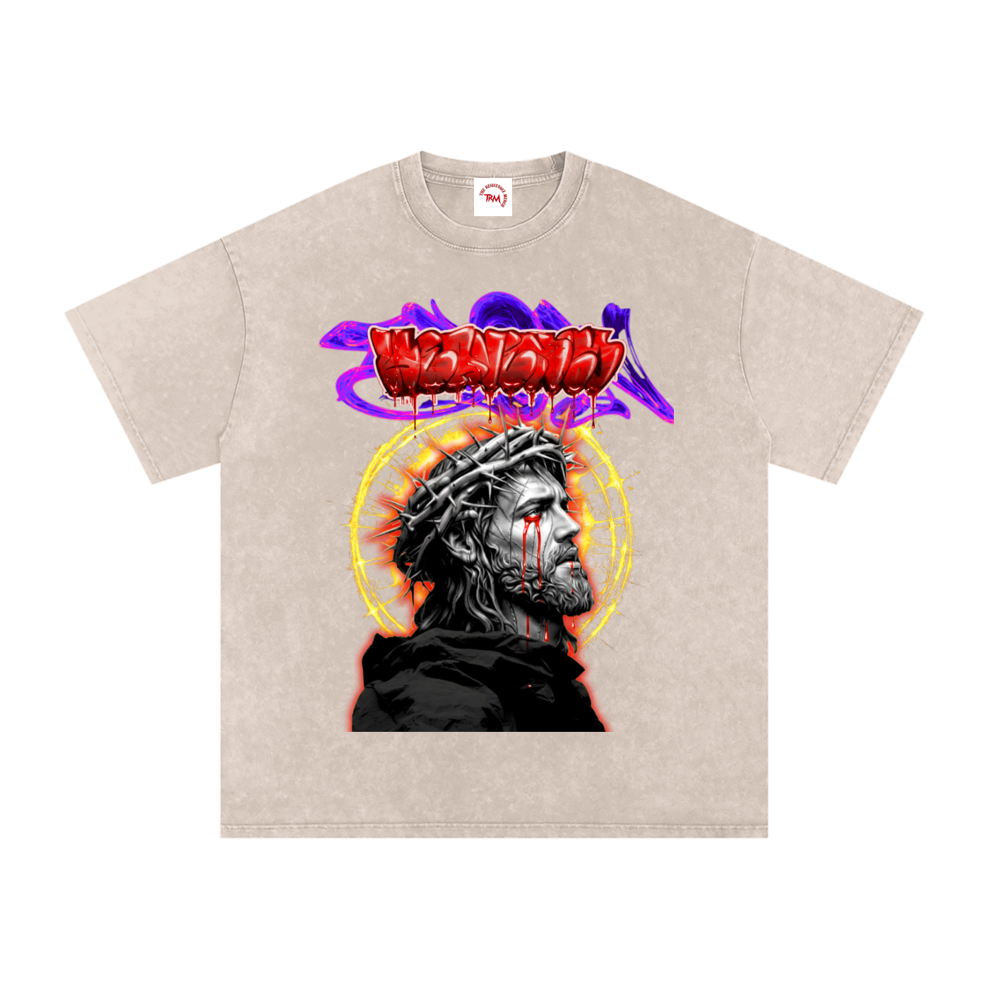 Snow Washed Oversized Cotton T-Shirt