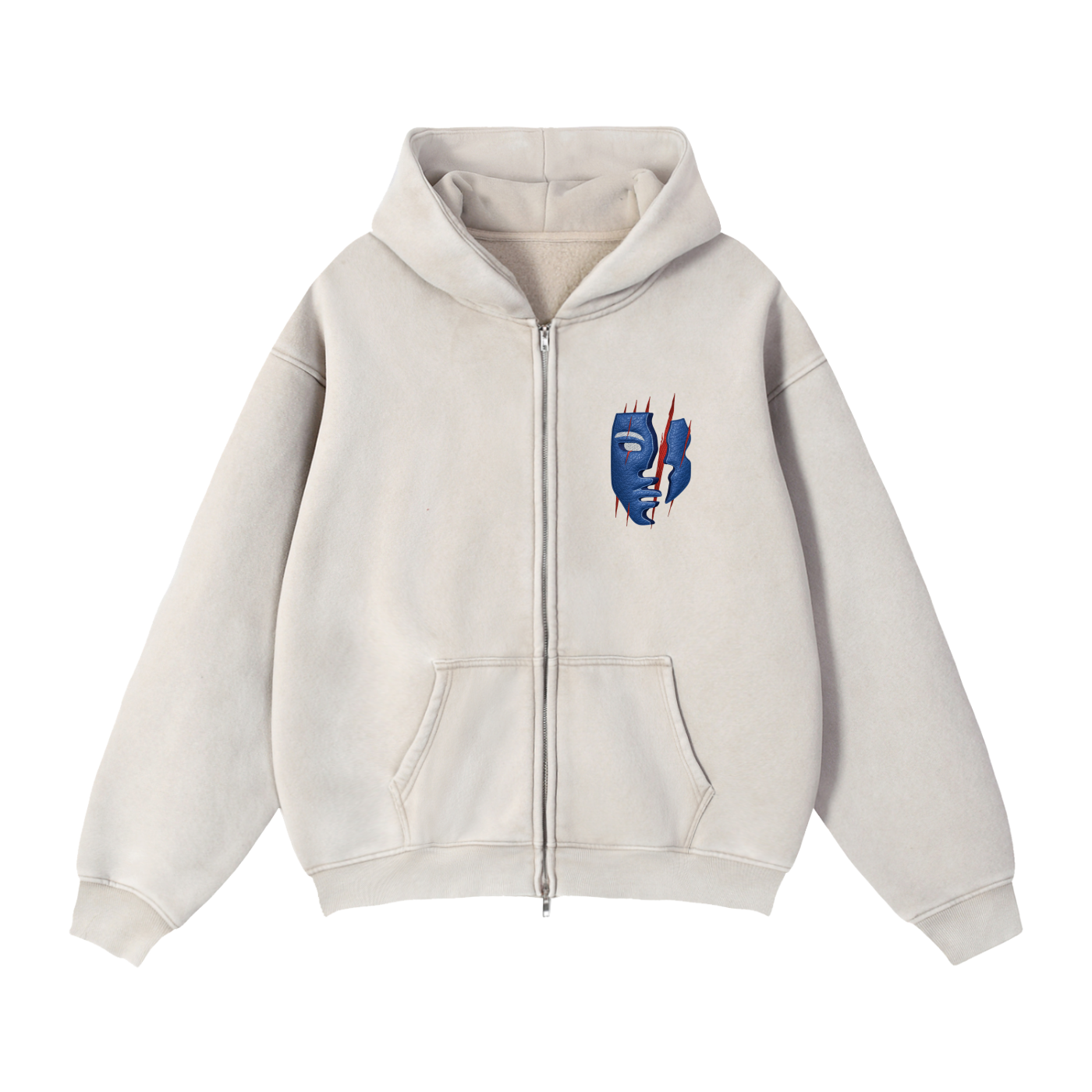 Zip-Through Boxy Fleece Hoodie
