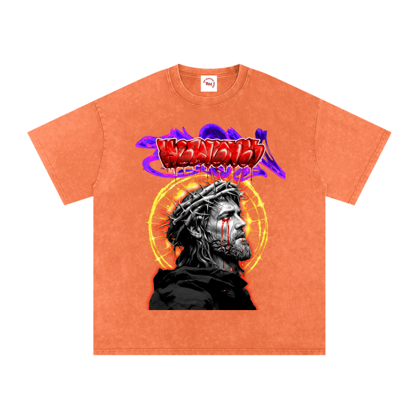 Snow Washed Oversized Cotton T-Shirt