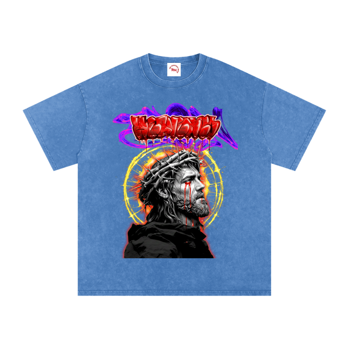 Snow Washed Oversized Cotton T-Shirt