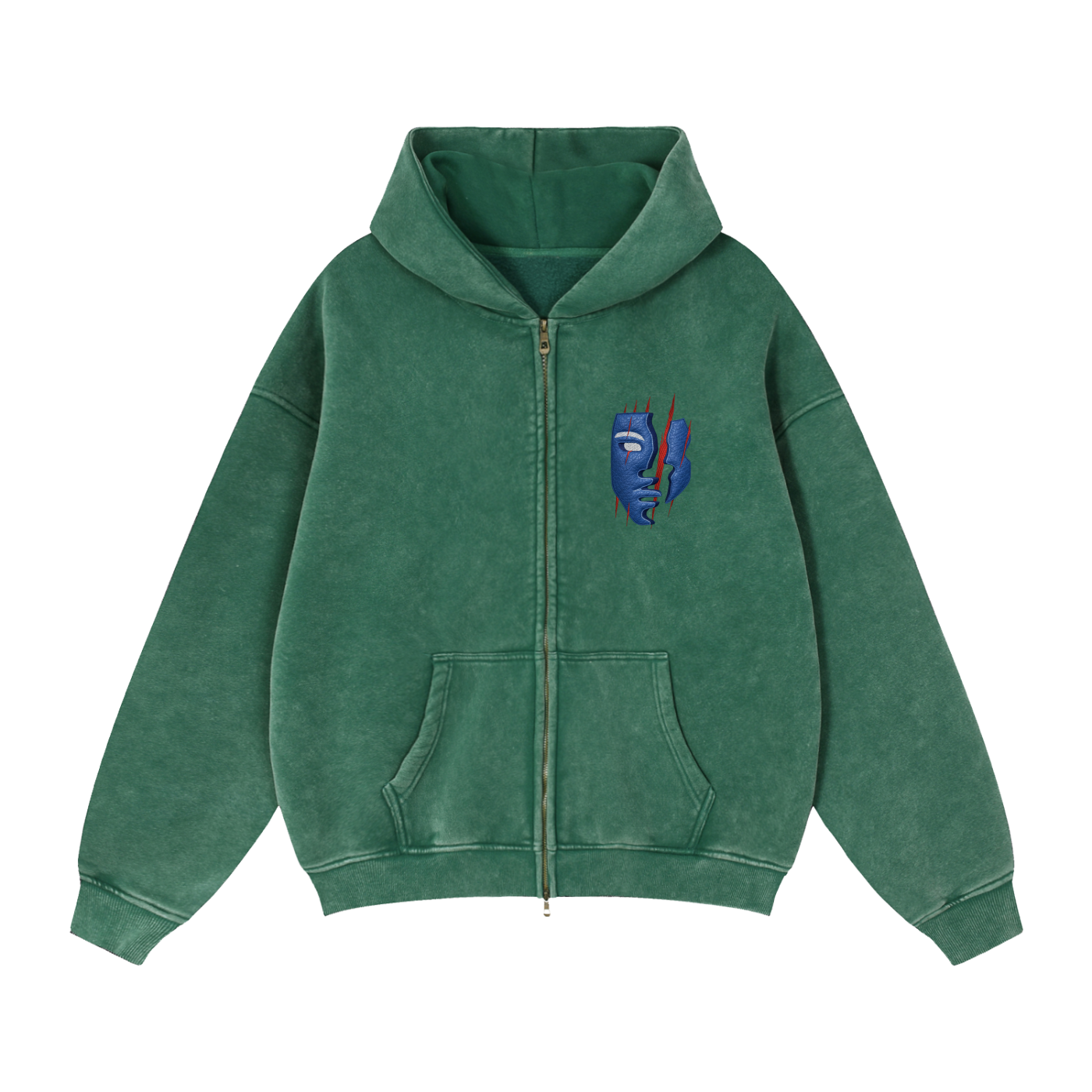 Zip-Through Boxy Fleece Hoodie