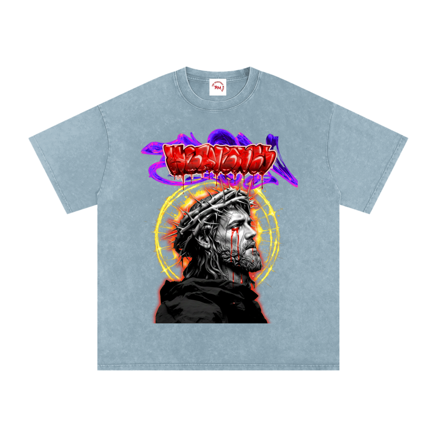 Snow Washed Oversized Cotton T-Shirt