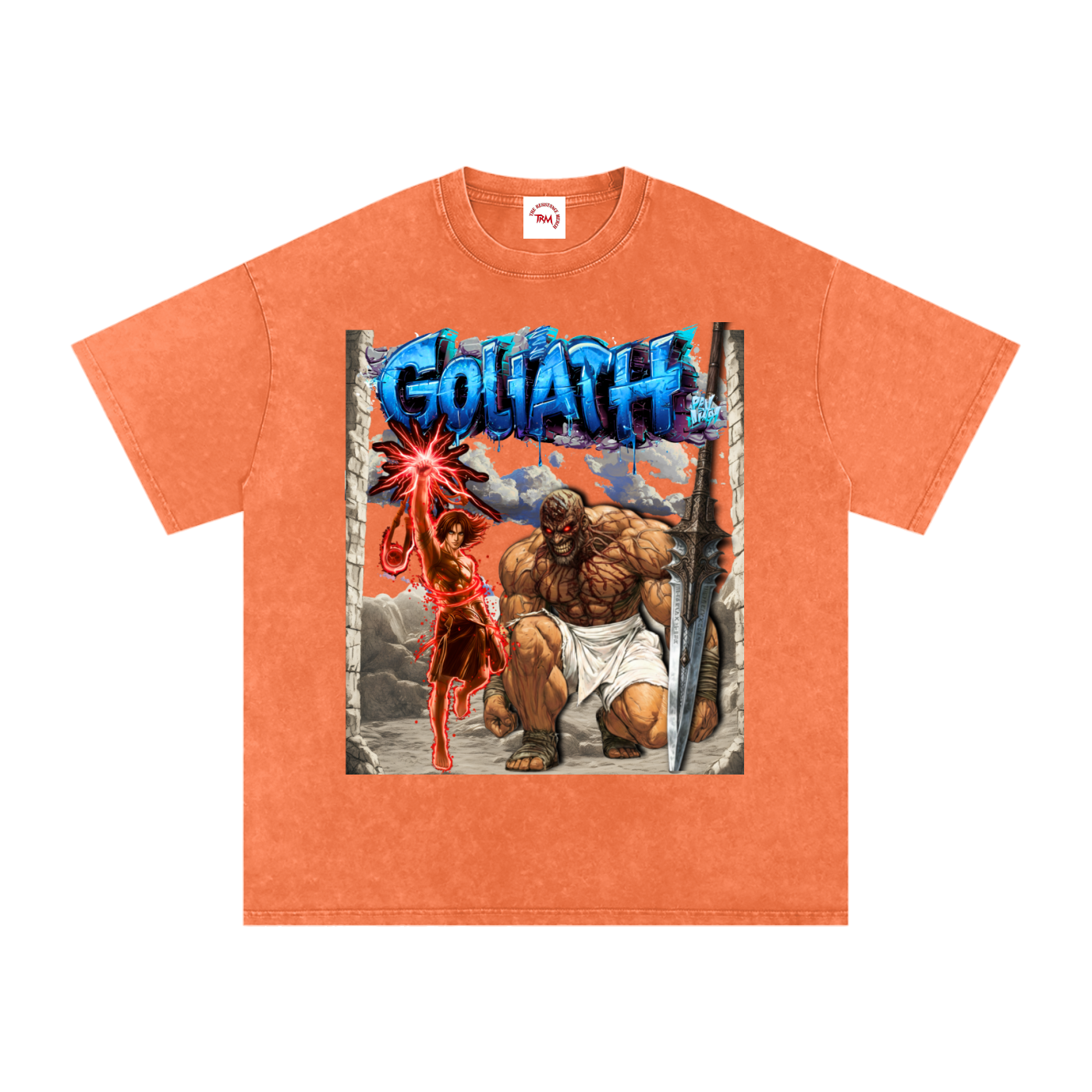 David vs Goliath Washed Oversized Cotton T-Shirt