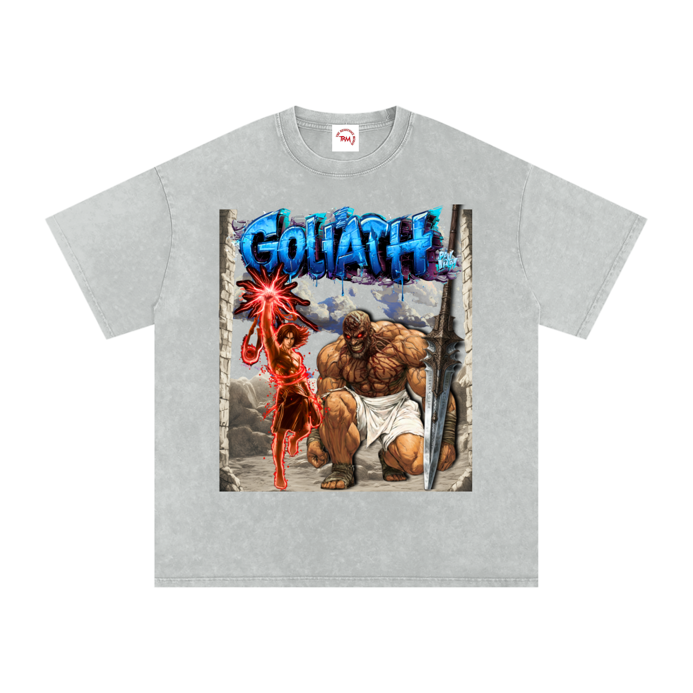 David vs Goliath Washed Oversized Cotton T-Shirt