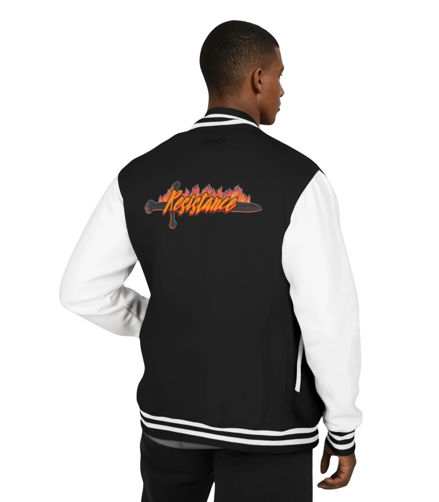 Letterman Jacket — 'Resistance' Sword Graphic Varsity Jacket